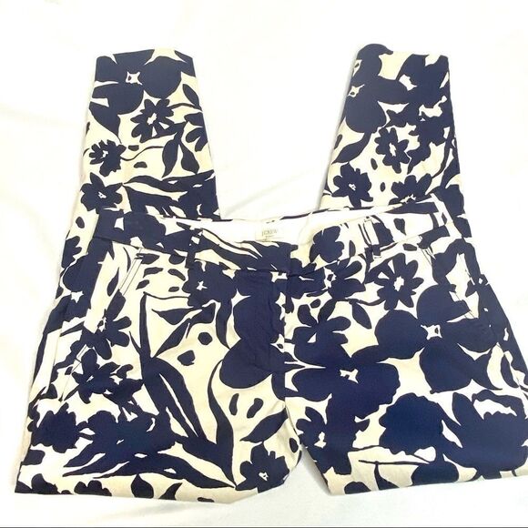 J. Crew Factory navy blue floral skimmer pants size 10 - Picture 16 of 16